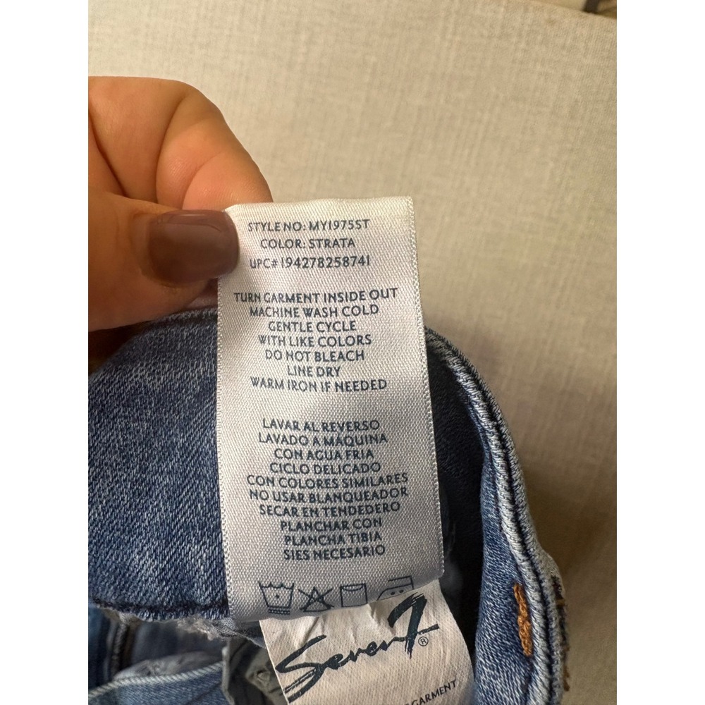 Seven7 Women Medium Wash Distressed High Rise Skinny Jeans Size 16 - Picture 12 of 15